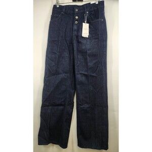 Mango Women's Size 2 Blue Low Rise Straight Leg Button Jeans NWT